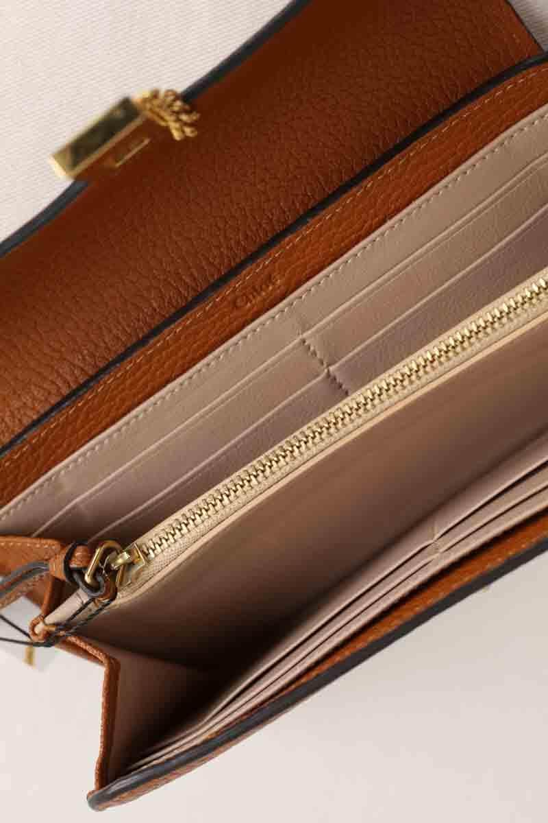 Portefeuille Chloé Drew Camel en Cuir