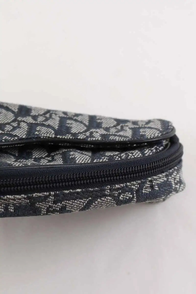 Portefeuille Dior Saddle Bleu en Tissu