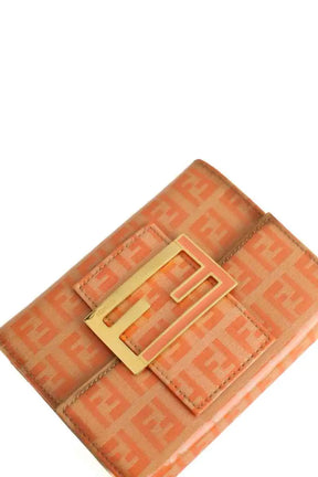 Portefeuille Fendi Orange en Tissu