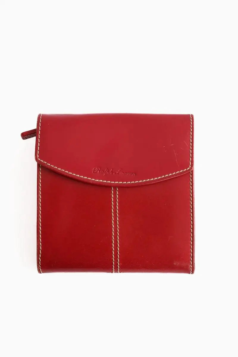 Portefeuille Ralph Lauren Rouge en Cuir