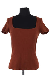 Top Sézane Marron en Coton, taille S - Seconde Main