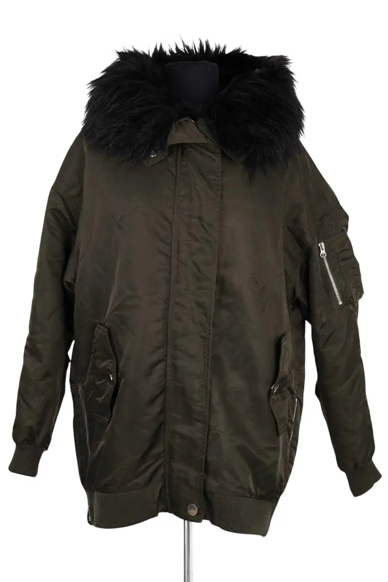 Parka Maje Kaki en Synthétique, taille S - Seconde Main