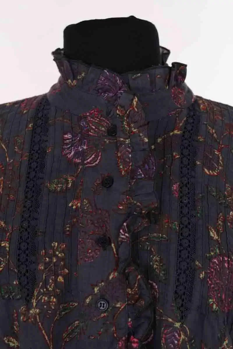 Blouse Antik Batik Violet en Coton
