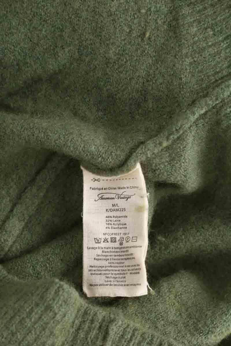 Pull American Vintage Vert en Polyamide