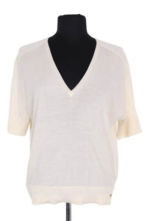 Pull Anine Bing Ecru en Laine, taille L - Seconde Main