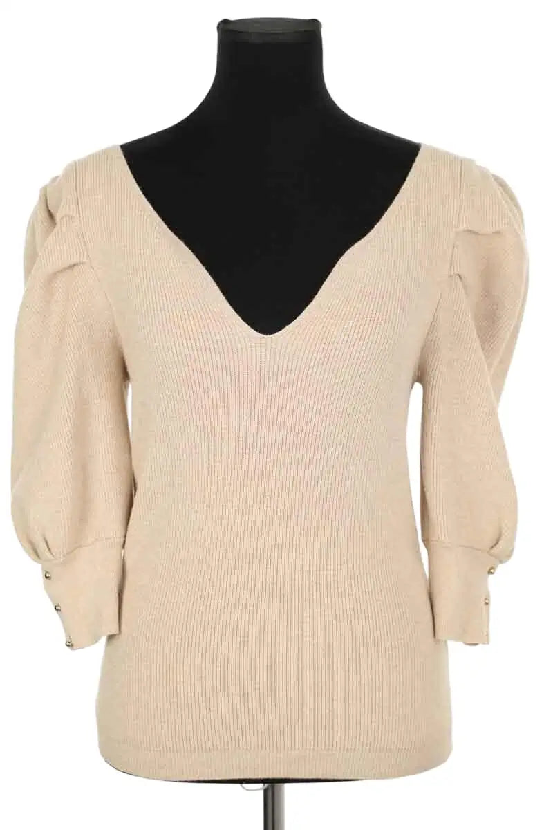Pull Bash Beige en Coton, taille S - Seconde Main