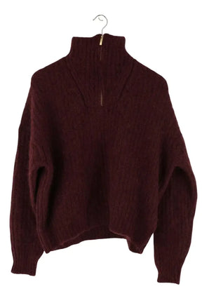 Pull Ba&Sh Bordeaux en Laine, taille M - Seconde Main