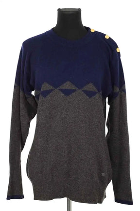 Pull Chanel Anthracite en Cachemire, taille L - Seconde Main