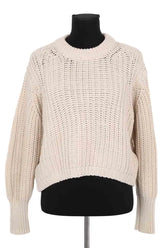 Pull Claudie Pierlot Beige en Coton, taille M - Seconde Main