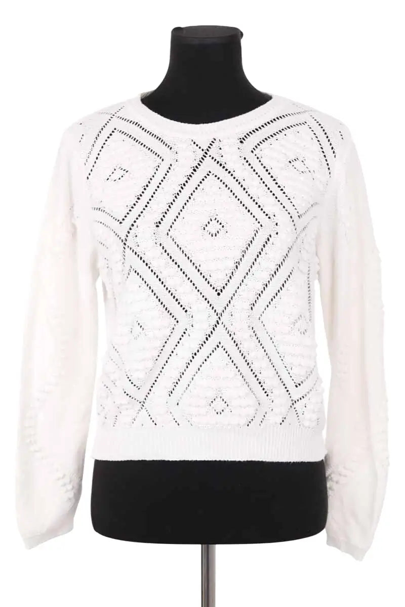 Pull Claudie Pierlot Blanc en Coton, taille S - Seconde Main