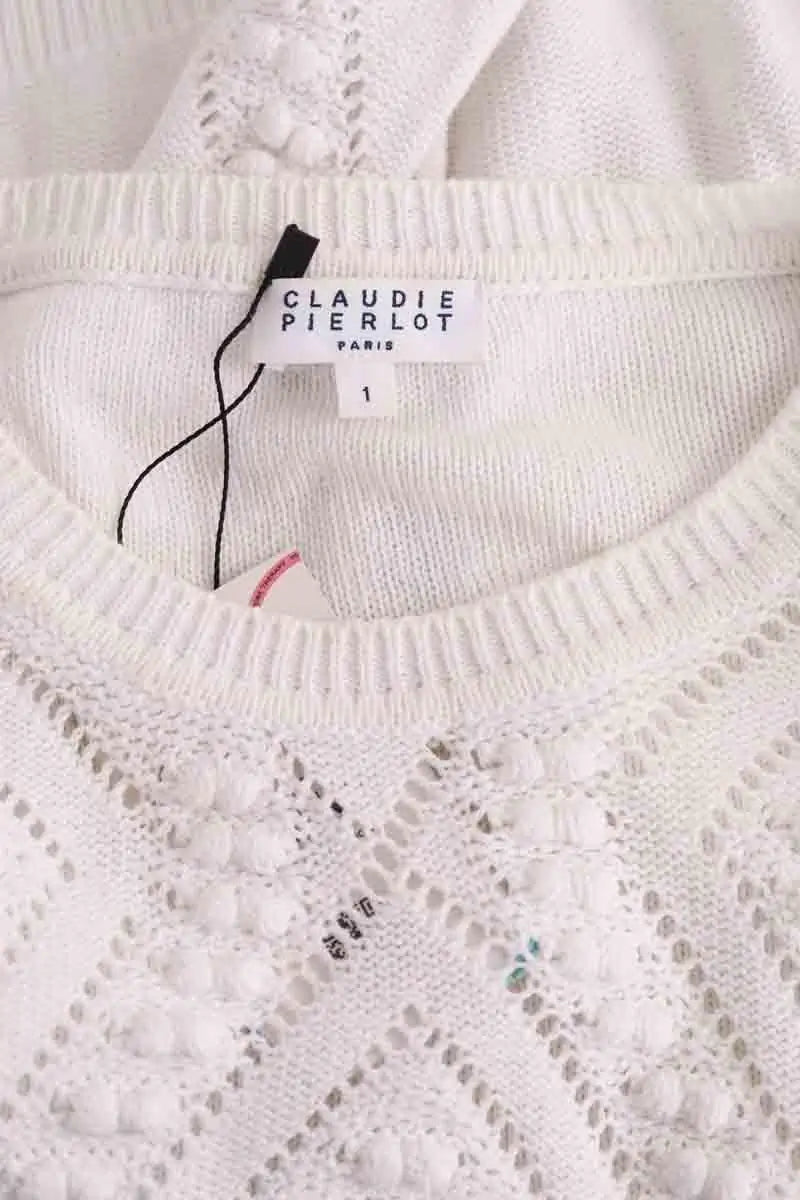 Pull Claudie Pierlot Blanc en Coton