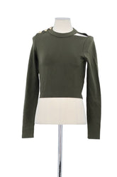 Pull Claudie Pierlot Kaki en Viscose, taille S - Seconde Main