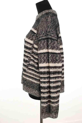 Pull Closed Noir en Laine