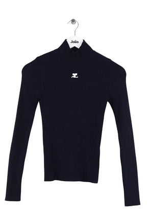 Pull Courrèges Bleu en Synthétique, taille S - Seconde Main