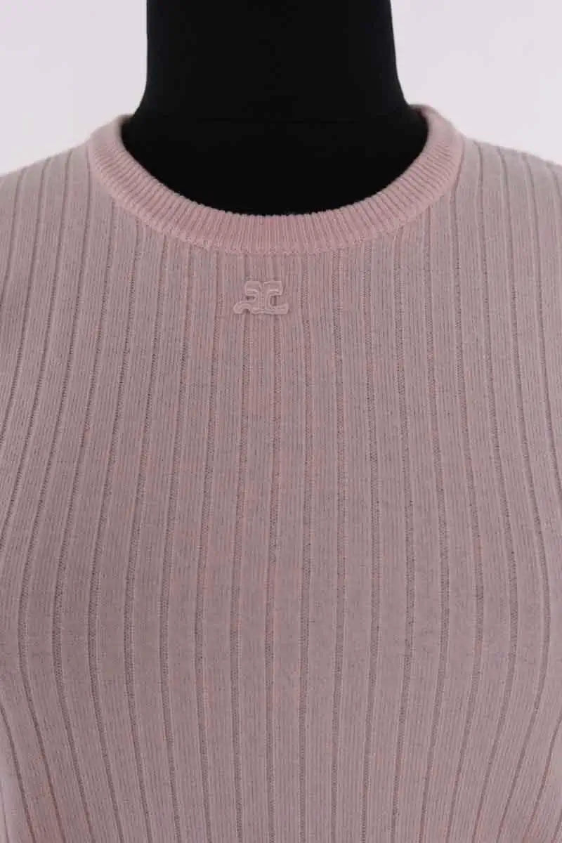 Pull Courrèges Rose en Laine