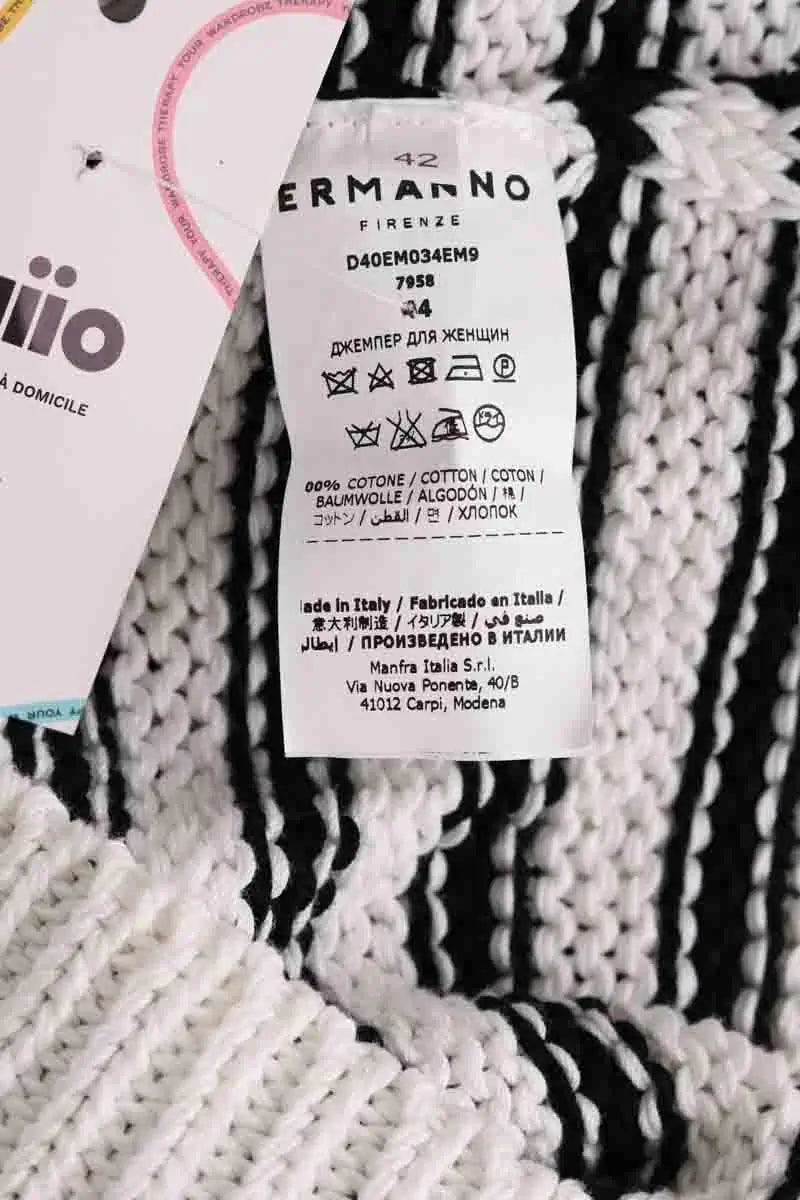 Pull Ermanno Firenze Blanc en Coton
