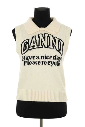 Pull Ganni Beige en Laine, taille S - Seconde Main