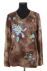 Pull Kenzo Kaki en Soie, taille S - Seconde Main