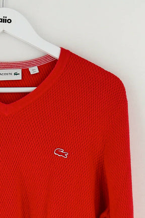 Pull Lacoste Rouge en Coton