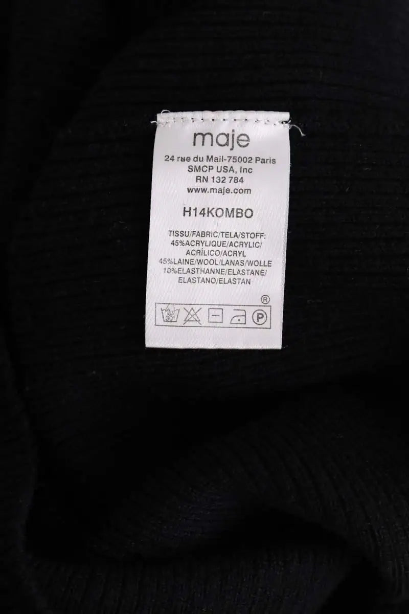Pull Maje Noir en Laine