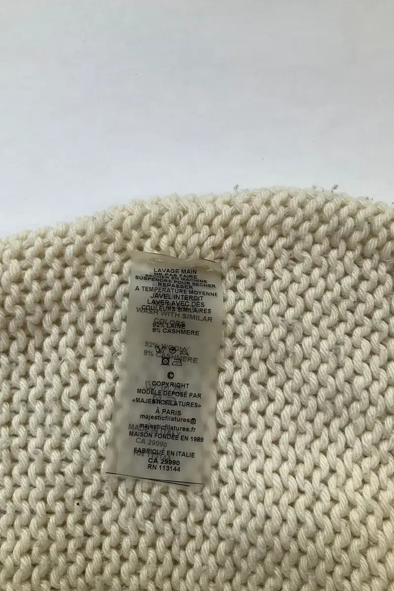 Pull Majestic Filatures Ecru en Laine