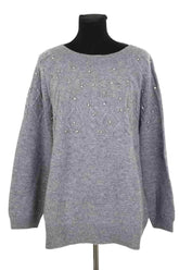 Pull Marina Rinaldi Gris en Laine, taille XL - Seconde Main