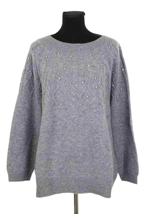 Pull Marina Rinaldi Gris en Laine, taille XL - Seconde Main