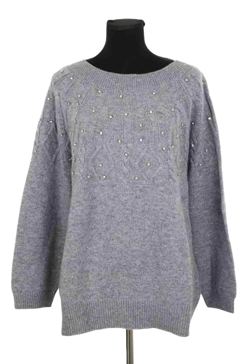 Pull Marina Rinaldi Gris en Laine, taille XL - Seconde Main