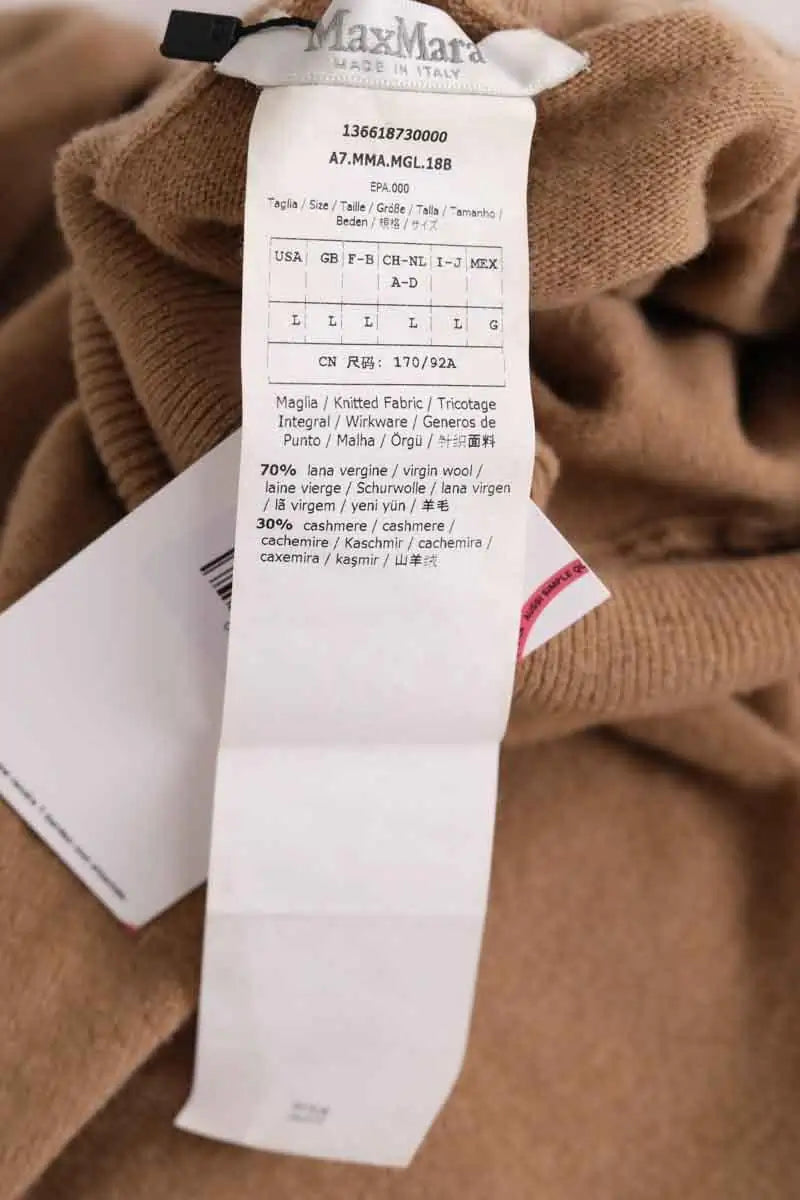 Pull Max Mara Camel en Laine