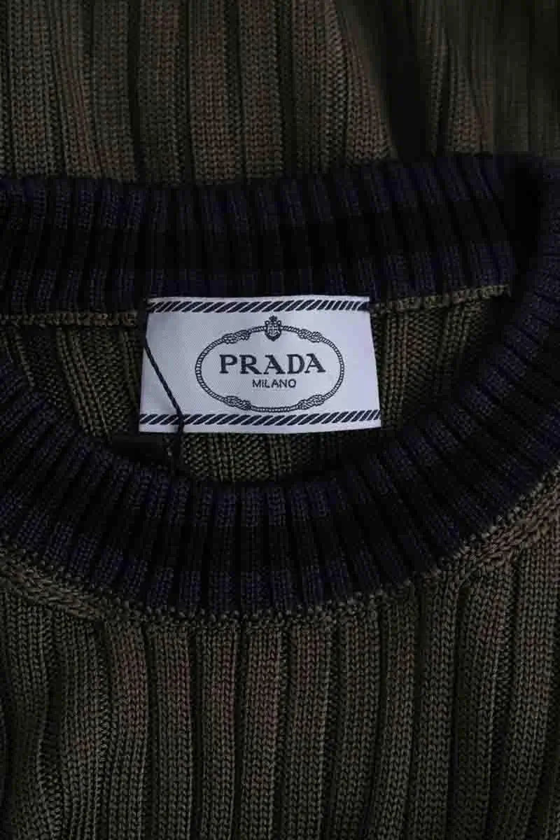 Pull Prada Kaki en Synthétique