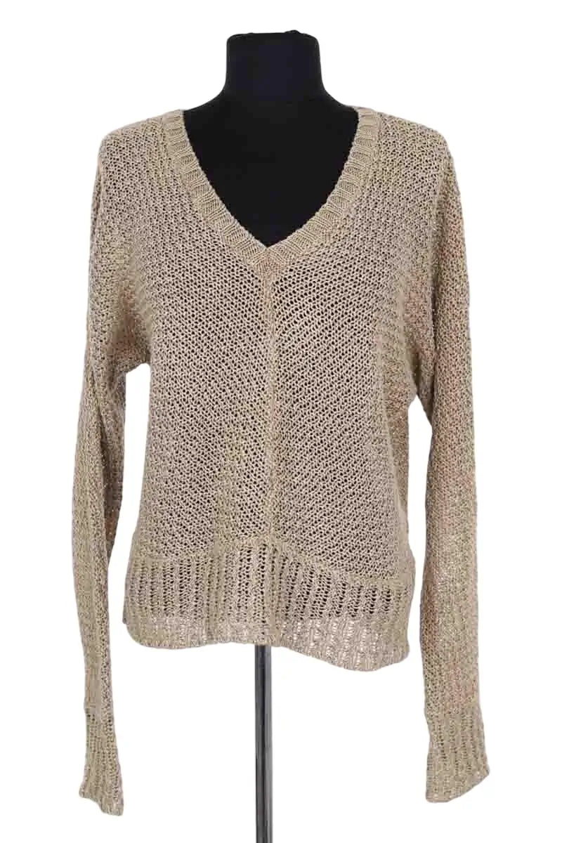 Pull Ralph Lauren Kaki en Lin, taille L - Seconde Main