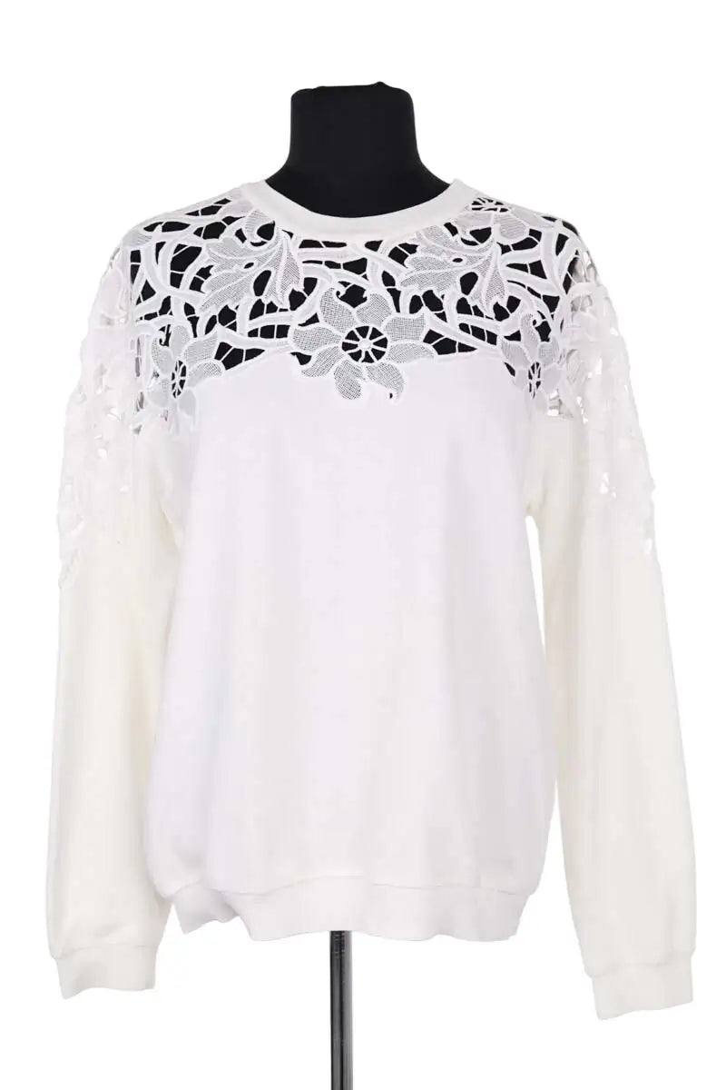Pull Sandro Blanc en Coton, taille L - Seconde Main