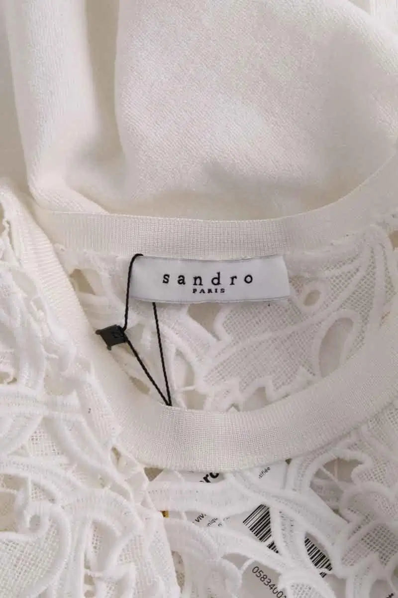 Pull Sandro Blanc en Coton