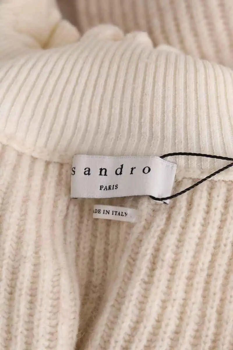 Pull Sandro Ecru en Laine