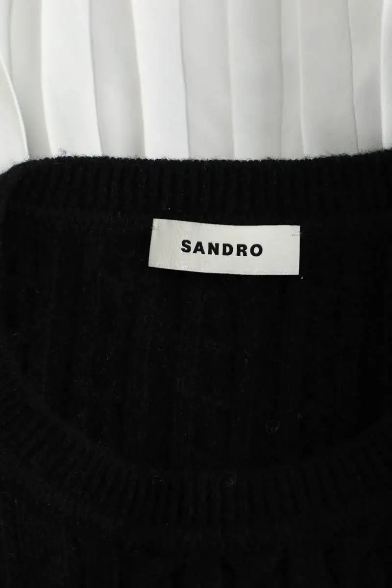 Pull Sandro Molly Noir en Laine