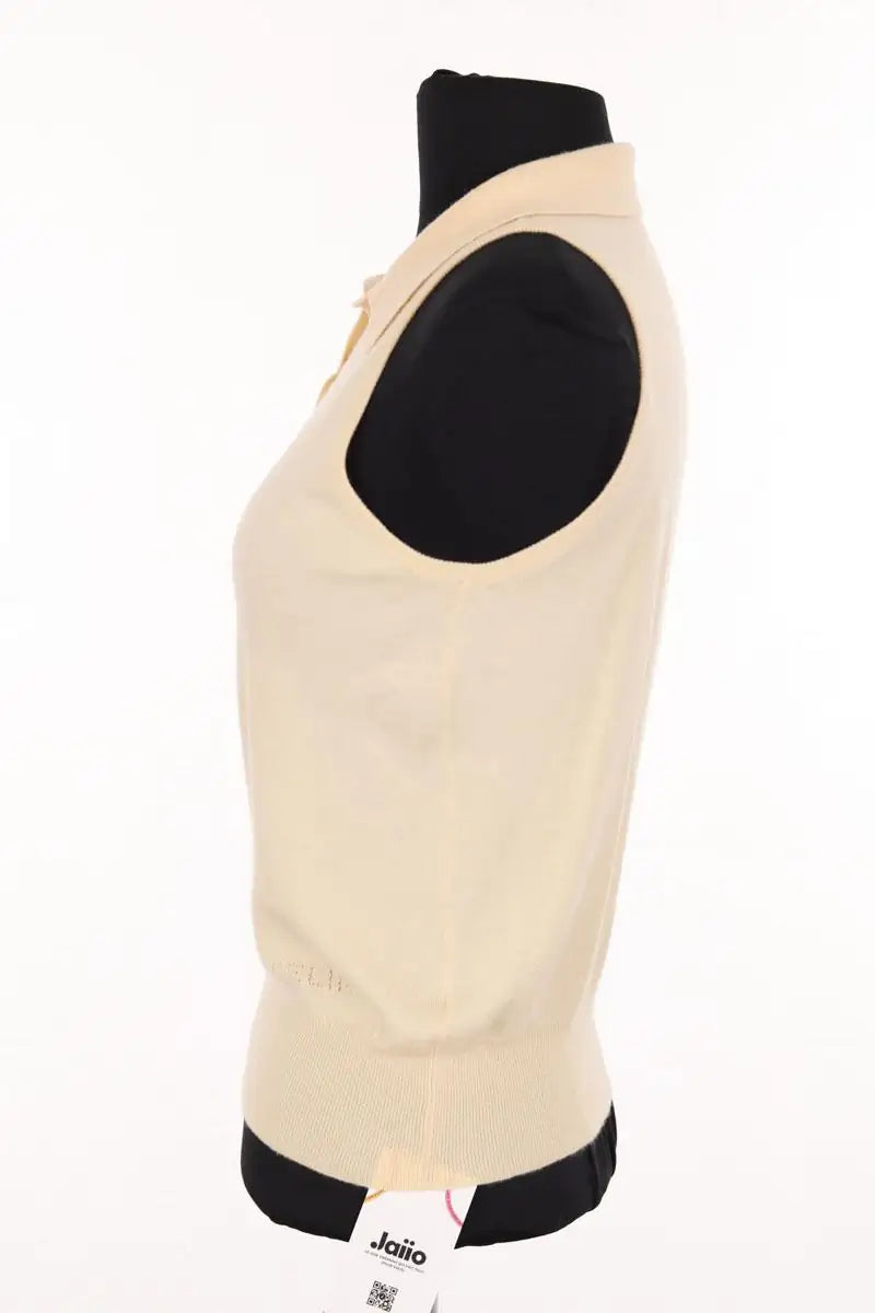 Pull sans manches Celine Beige en Cachemire