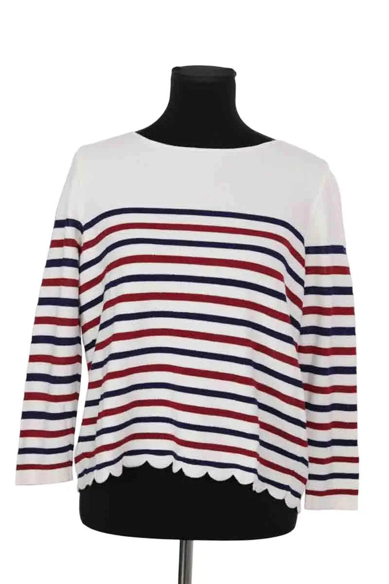 Pull Sézane Blanc en Coton, taille M - Seconde Main