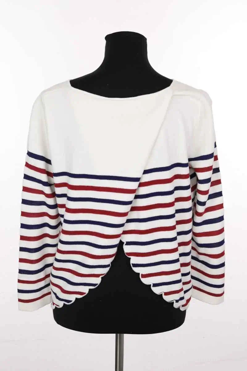 Pull Sézane Blanc en Coton