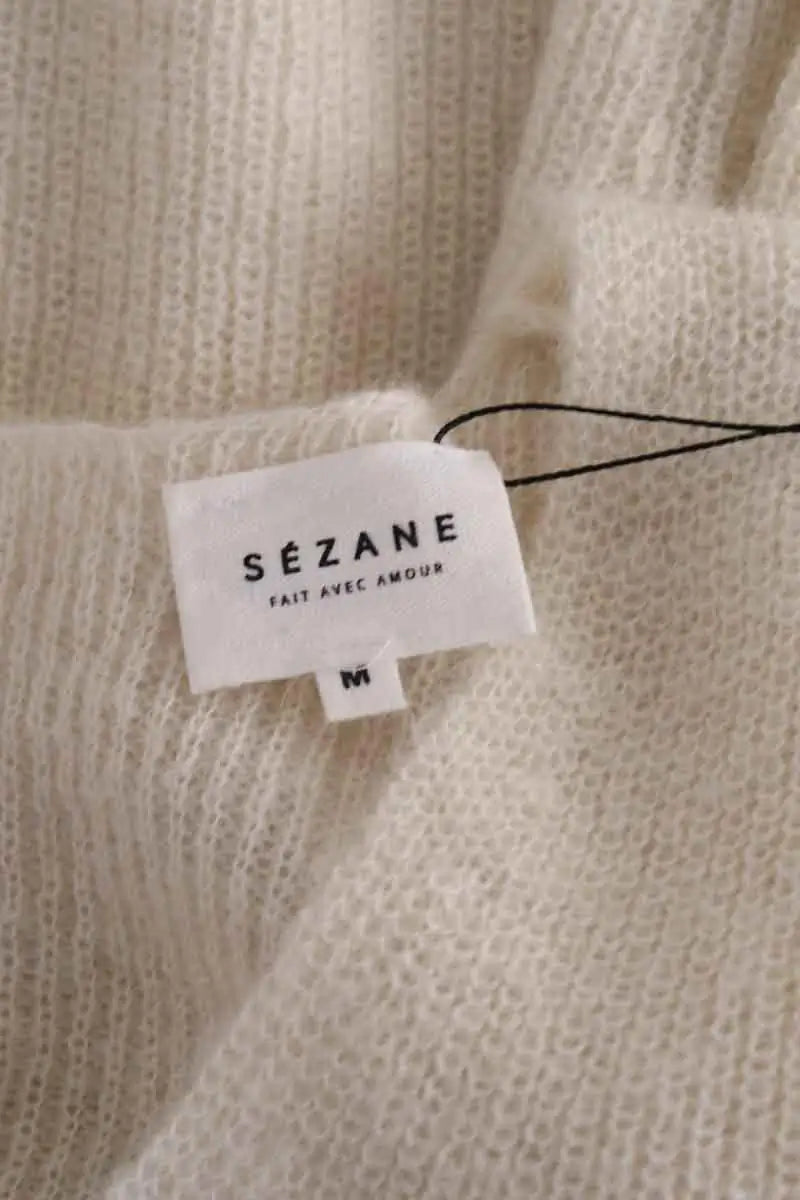 Pull Sézane Blanc en Laine