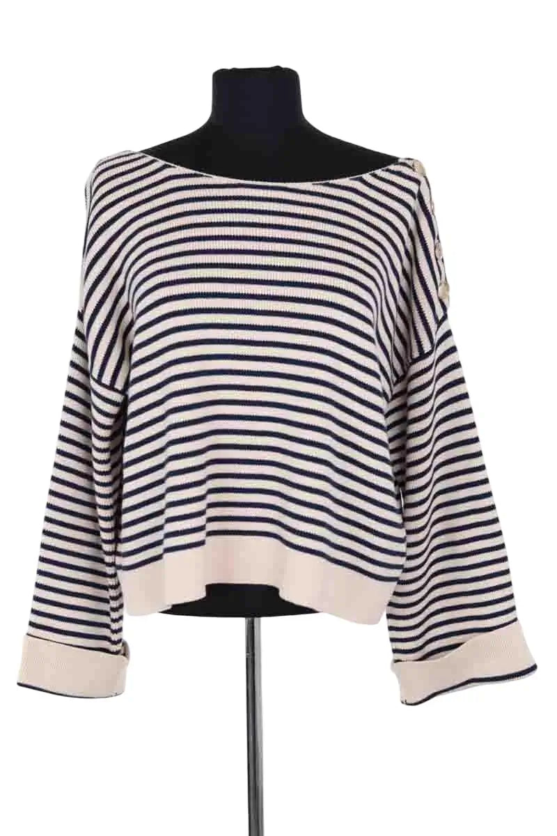 Pull Sézane Bleu en Coton, taille L - Seconde Main