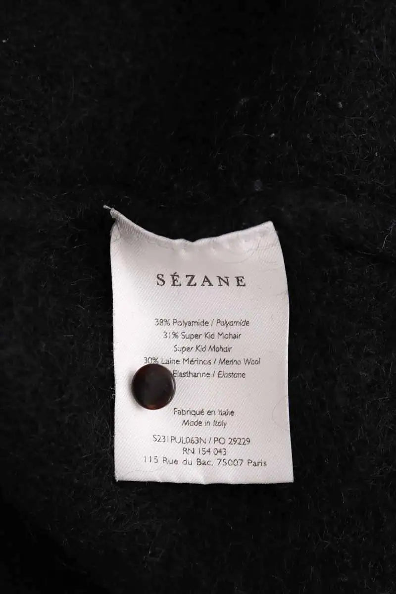 Pull Sézane Noir en Laine