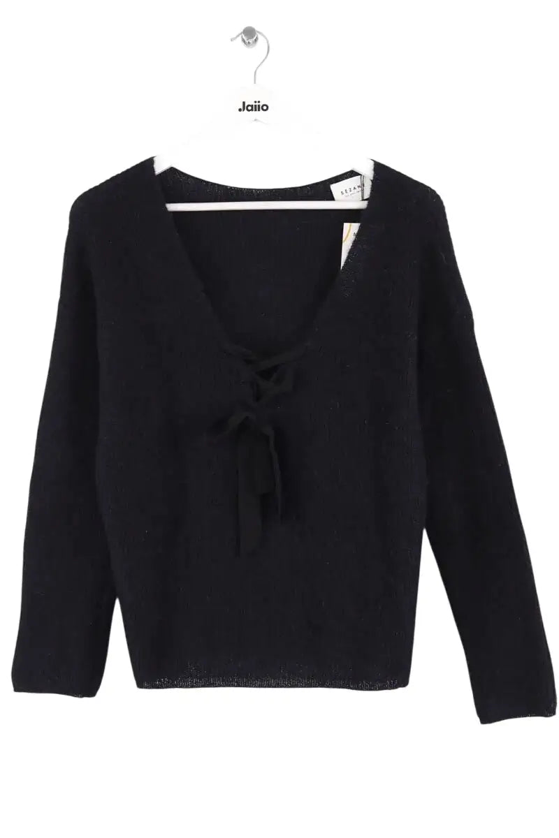 Pull Sézane Noir en Laine, taille M - Seconde Main