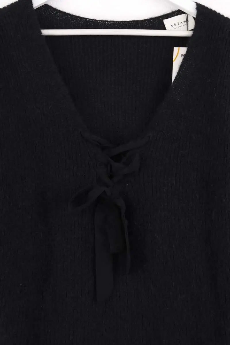 Pull Sézane Noir en Laine