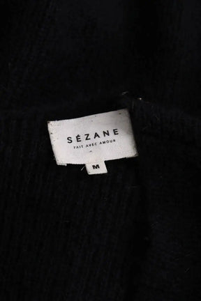 Pull Sézane Noir en Laine