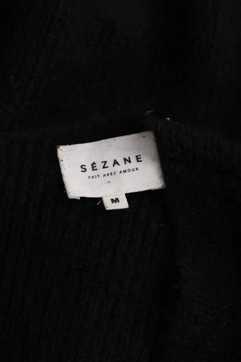 Pull Sézane Noir en Laine