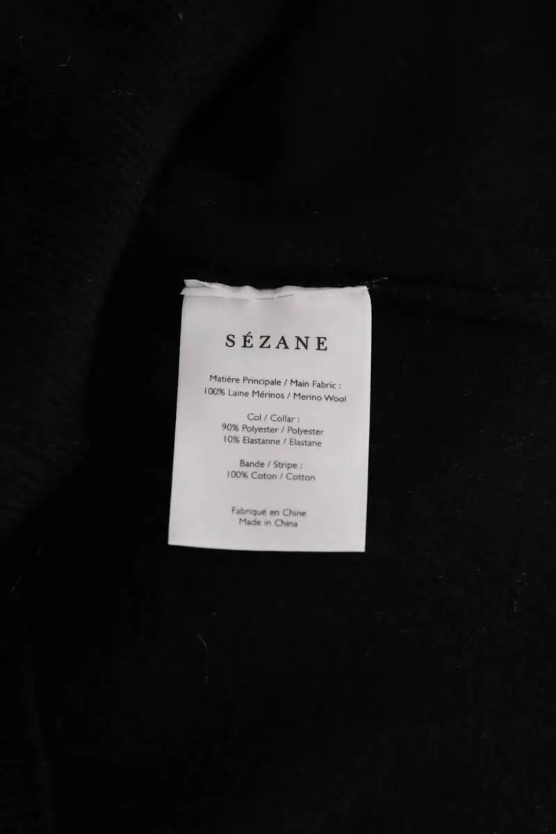 Pull Sézane Noir en Laine