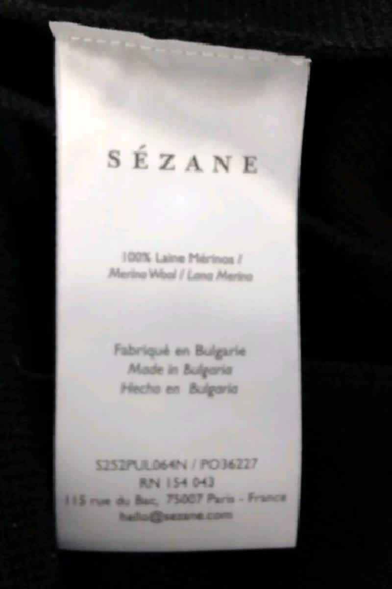 Pull Sézane Noir en Laine