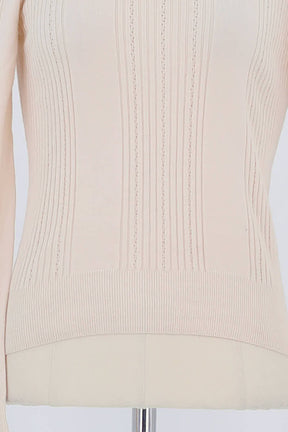 Pull Tresse Beige en Laine