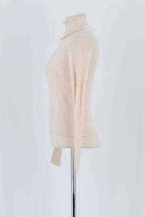 Pull Tresse Beige en Laine