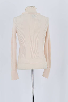 Pull Tresse Beige en Laine